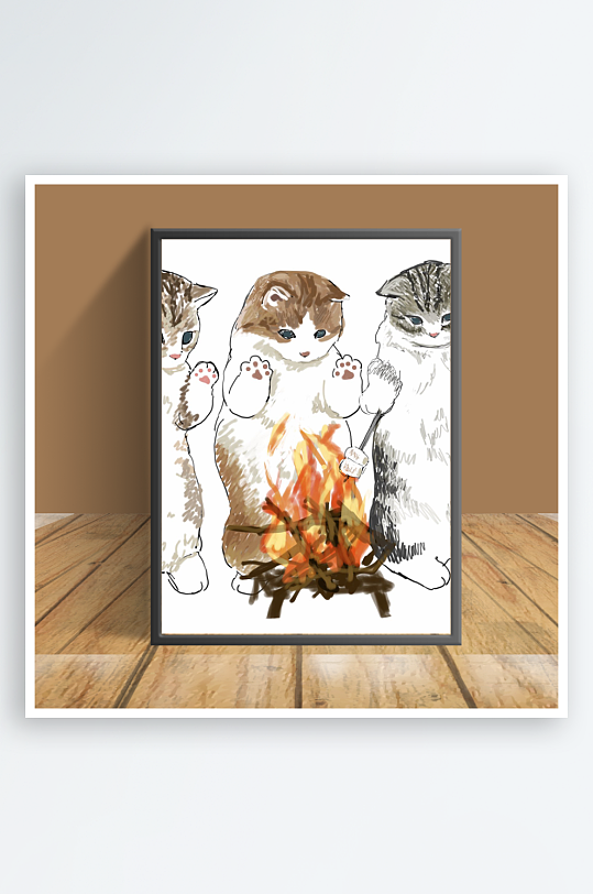 美丽猫咪图片客厅摆件-众图网