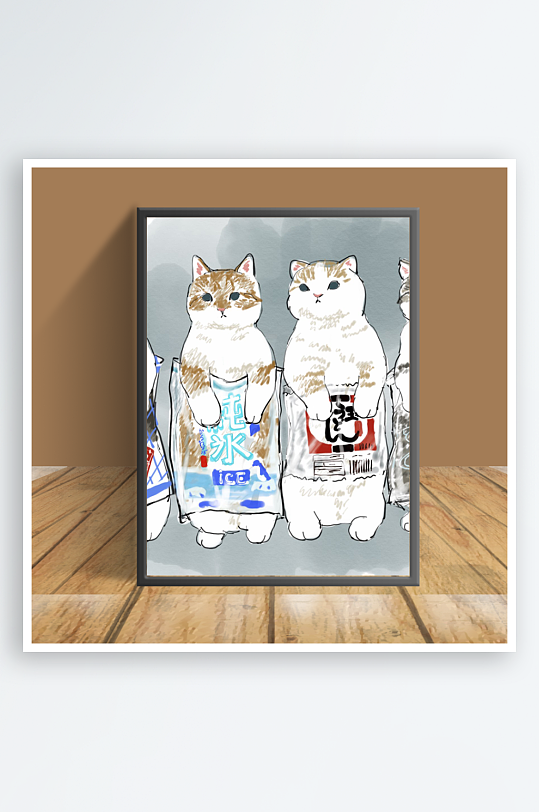 美丽猫咪主题客厅摆件-众图网