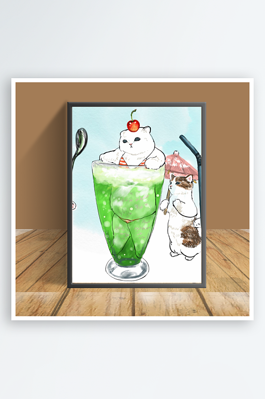 猫咪主题客厅摆件-众图网