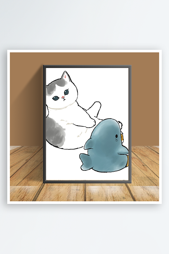 可爱猫咪主题客厅摆件-众图网