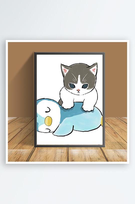 可爱猫咪主题客厅摆件-众图网