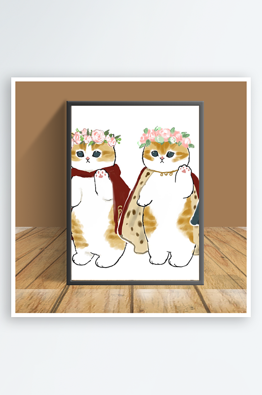 可爱猫咪主题客厅摆件-众图网