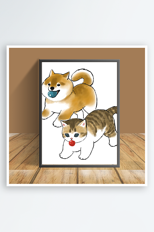 可爱猫咪主题客厅摆件-众图网