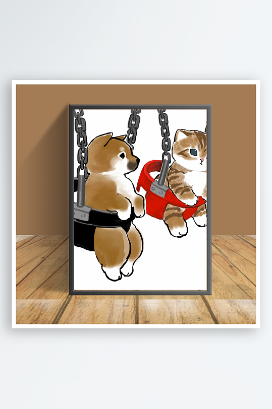 可爱猫咪主题客厅摆件-众图网