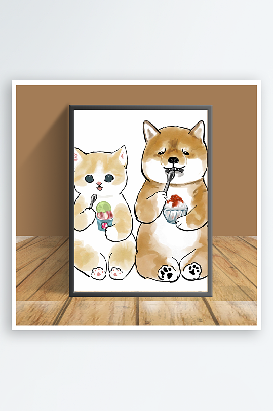 可爱猫咪主题客厅摆件-众图网