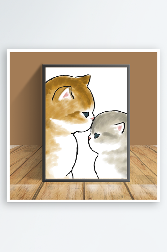 可爱猫咪主题客厅摆件-众图网