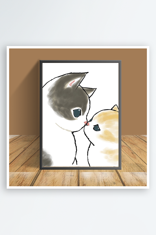 可爱猫咪主题客厅摆件-众图网