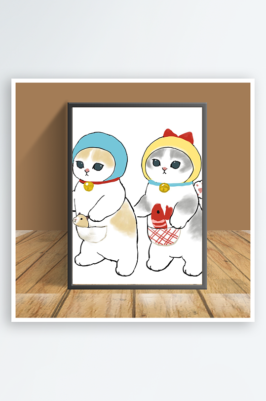 可爱猫咪主题客厅摆件-众图网