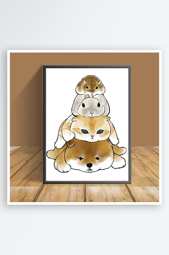 可爱猫咪主题客厅摆件-众图网