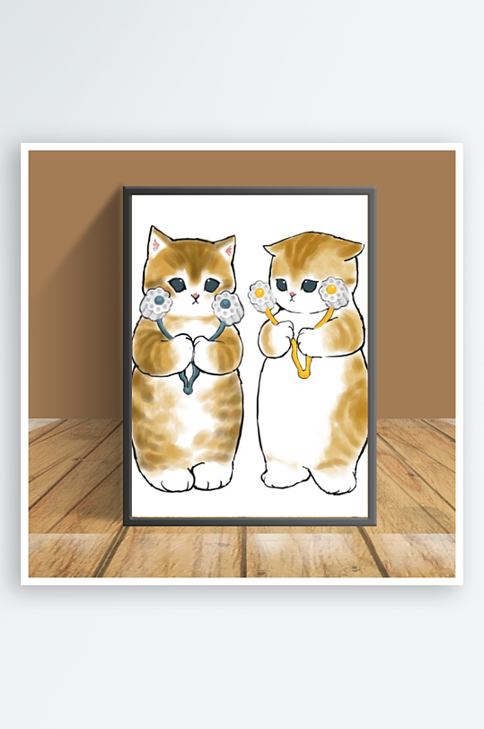 可爱猫咪主题客厅摆件-众图网