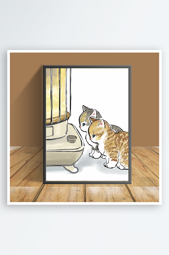 可爱猫咪主题客厅摆件-众图网