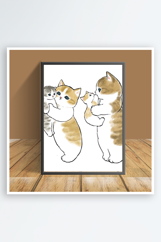 可爱猫咪主题客厅摆件-众图网