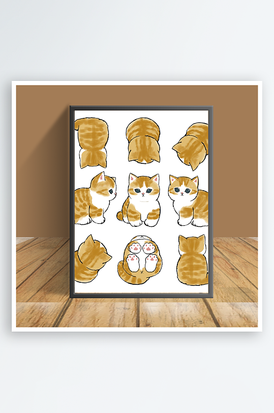 可爱猫咪主题客厅摆件-众图网