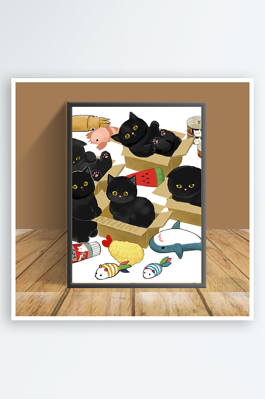 创意可爱猫咪主题客厅摆件-众图网