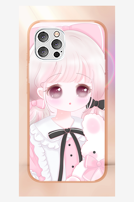 美丽少女图案手机壳设计-众图网