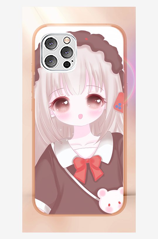 美丽少女图案手机壳设计-众图网