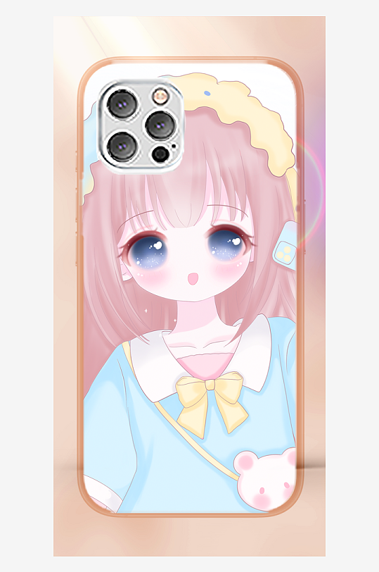 美丽少女图案手机壳设计-众图网