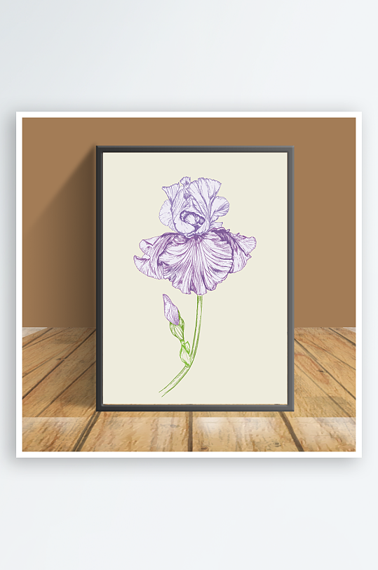 手绘花卉主题客厅摆件-众图网