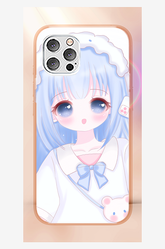 创意少女图案手机壳设计-众图网