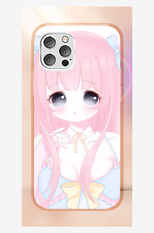 少女图案手机壳设计-众图网