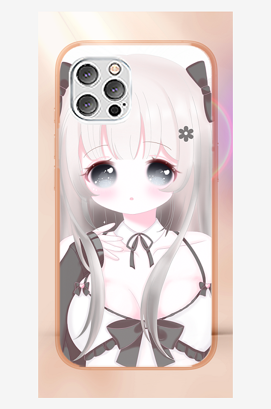 少女图案手机壳设计-众图网