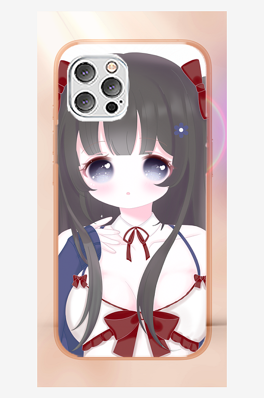 少女图案手机壳设计-众图网