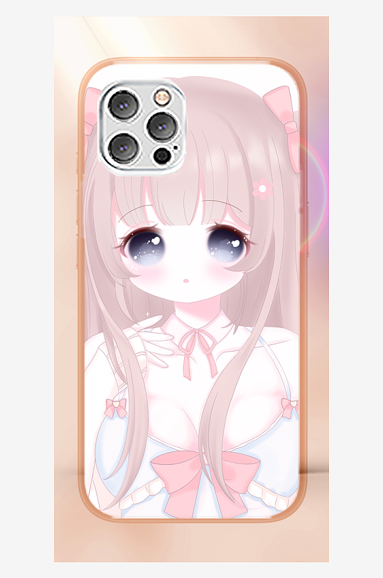 少女图案手机壳设计-众图网