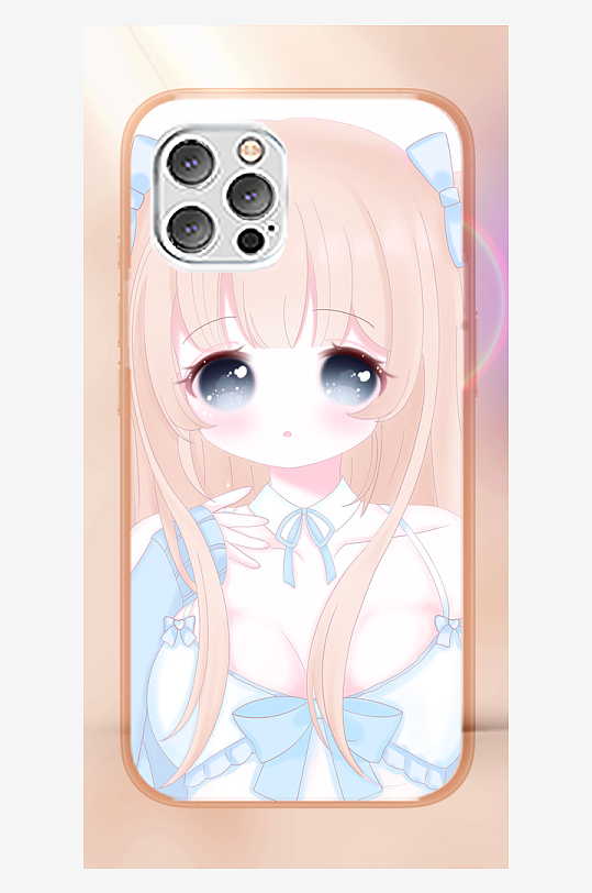 少女图案手机壳设计-众图网