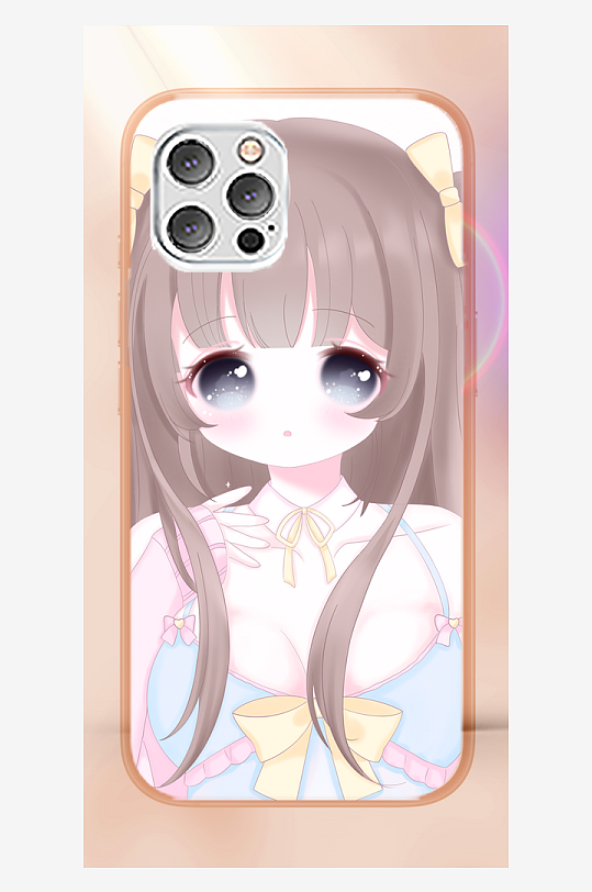 少女图案手机壳设计-众图网