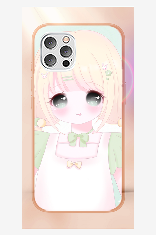 青春少女图案手机壳设计-众图网