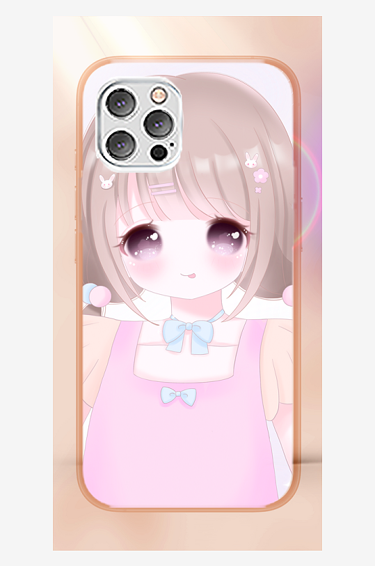 青春少女图案手机壳设计-众图网