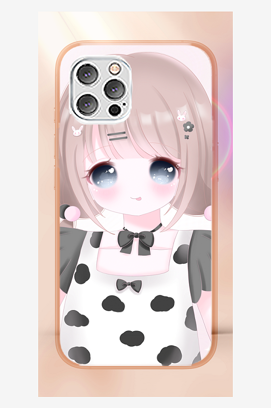 青春少女图案手机壳设计-众图网