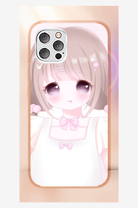 青春少女图案手机壳设计-众图网