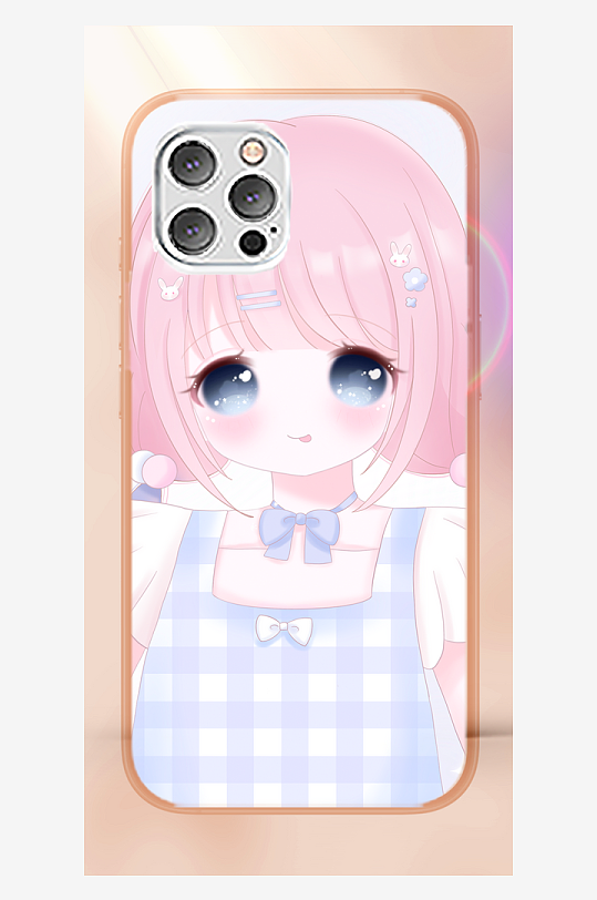 青春少女图案手机壳设计-众图网