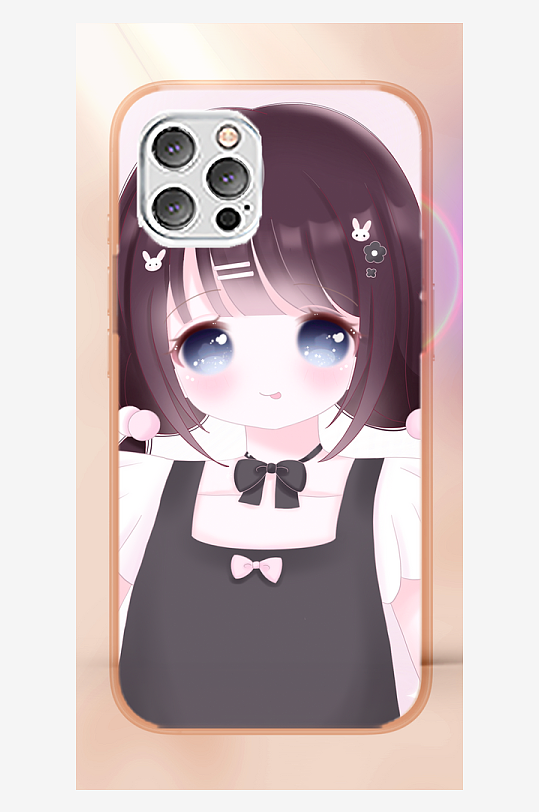 青春少女图案手机壳设计-众图网