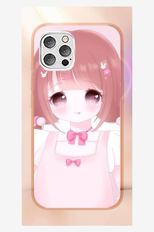 青春少女图案手机壳设计-众图网