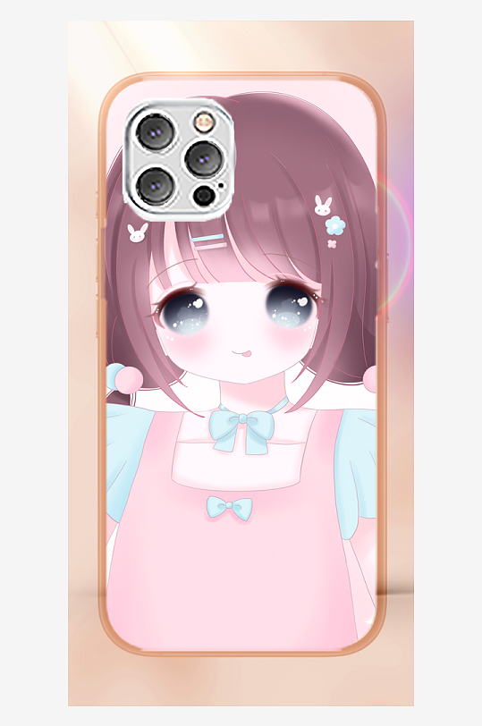 青春少女图案手机壳设计-众图网
