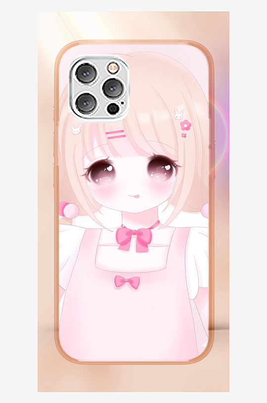 青春少女图案手机壳设计-众图网