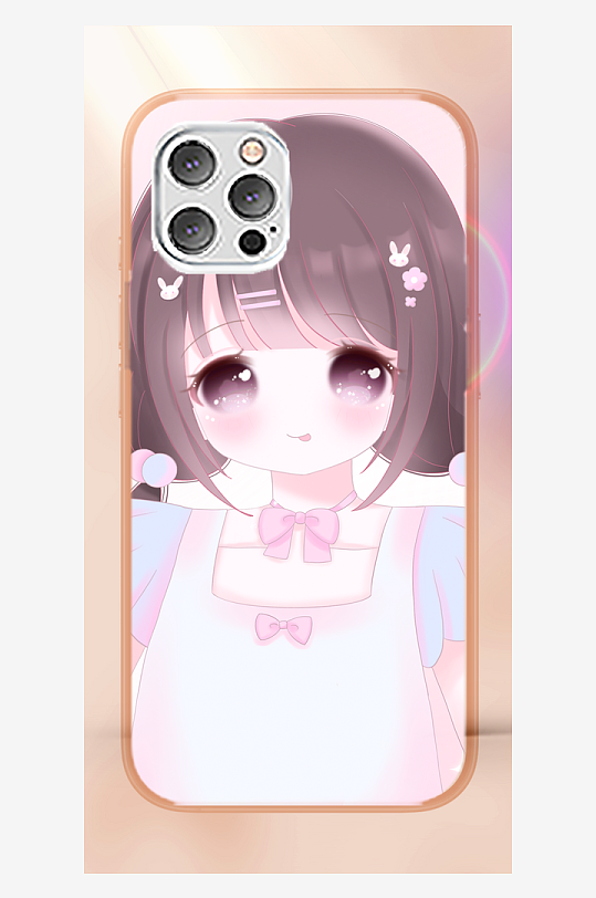 青春少女图案手机壳设计-众图网