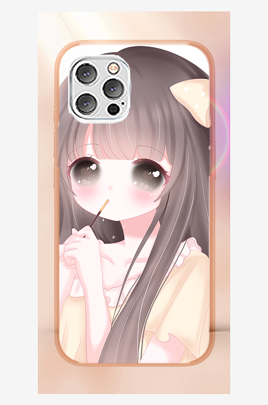 青春少女图案手机壳设计-众图网
