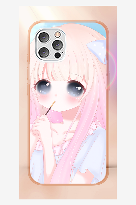 青春少女图案手机壳设计-众图网