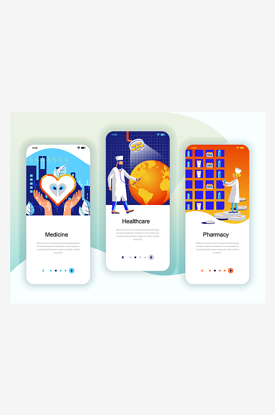 创意矢量APP引导页设计-众图网