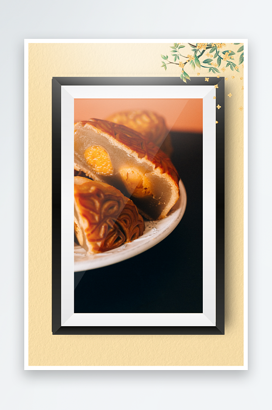 中秋月饼糕点装饰画摆件-众图网