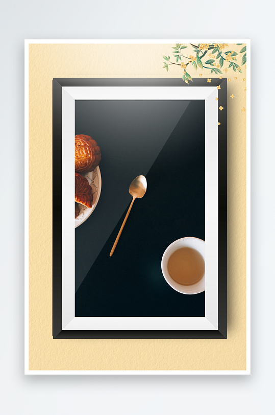 中秋月饼糕点装饰画摆件-众图网