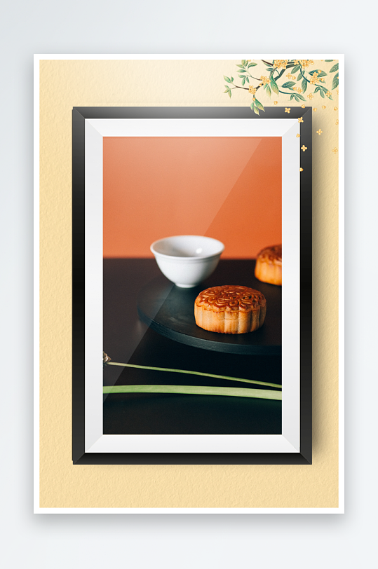 中秋月饼糕点装饰画摆件-众图网