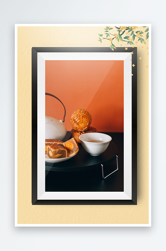 中秋月饼糕点装饰画摆件-众图网