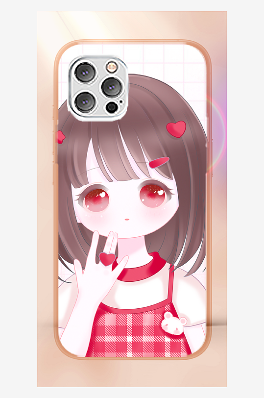少女图案创意手机壳设计-众图网