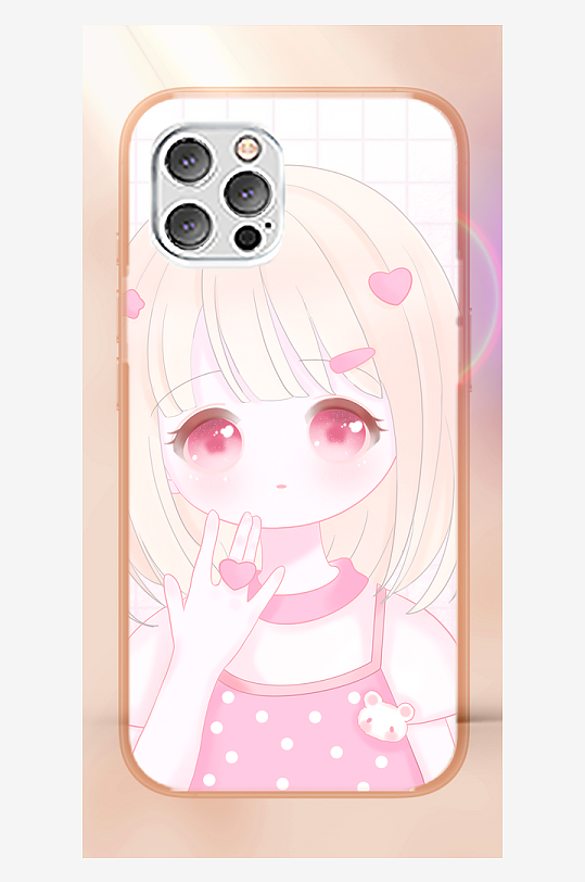 少女图案创意手机壳设计-众图网
