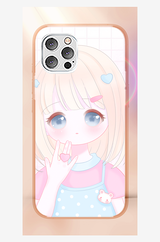 少女图案创意手机壳设计-众图网