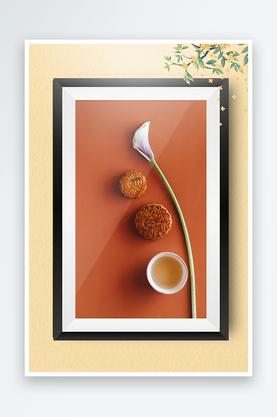 中秋月饼传统糕点装饰画摆件-众图网